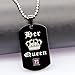 Uloveido A Pair of Her Queen Lesbian Pride Necklaces Set for Women with Pink Cubic Zirconia, Dog Tag, Black Titanium Stainless Steel Couple Necklaces with Charm Pendant SN126