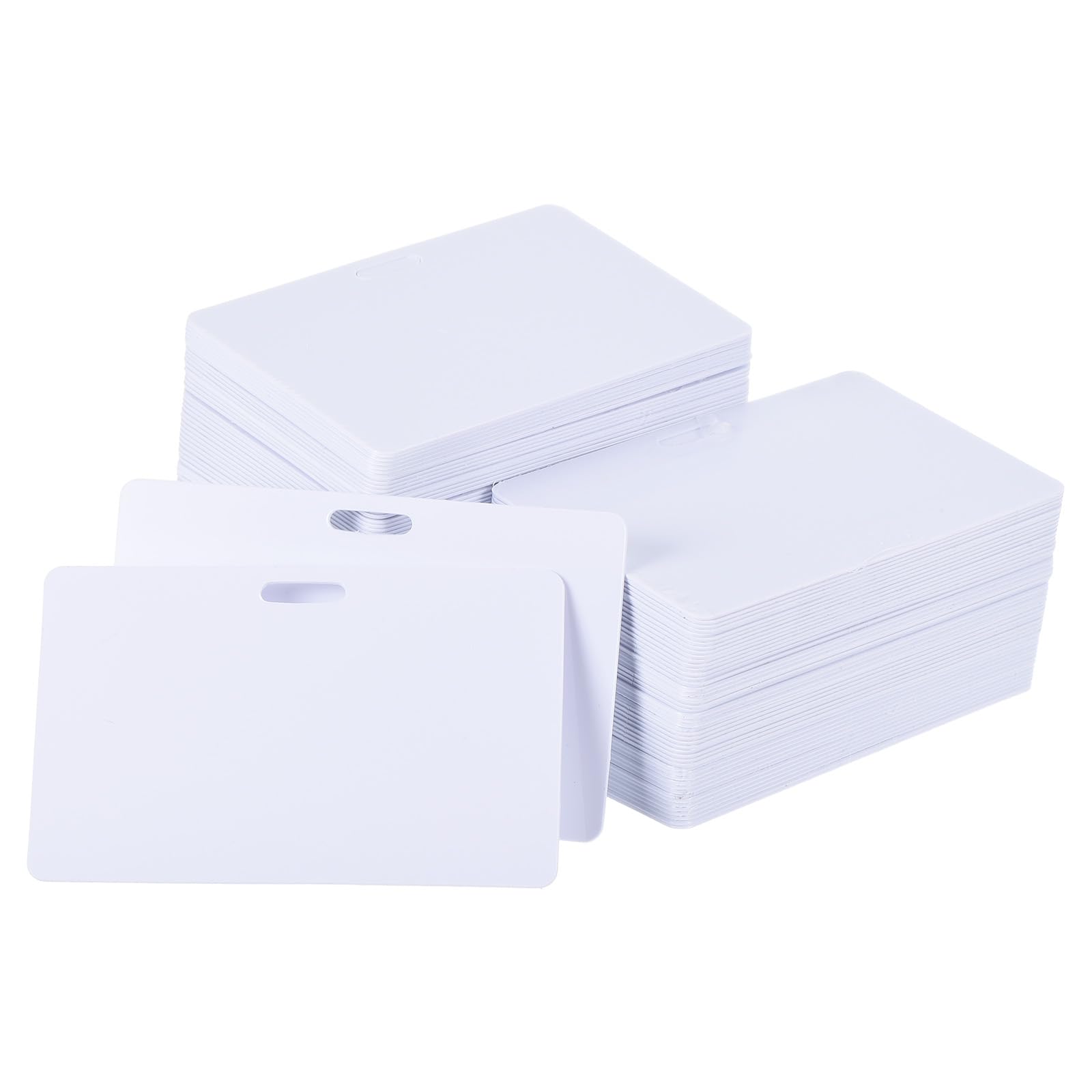 PATIKIL PVC Cards with Horizontal Slot Punch, 500 Pcs 30Mil Graphic Quality Printable Blank Cards for ID Badge Business Card Credit Card, White
