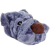 Dog Slippers - Novelty Plush Comfortable Animal Bulldog Slippers for Kids & Adults by Silver Lilly