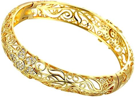 18K Rose Gold-Plated Creative Design Elegant Pattern Bangle Bracelets