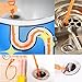 AUSAYE 5 Pack 25 Inch Sink Snake Drain Clog Remover Cleaner Drain Auger Hair Cather Shower Drain Cleaning Tool