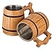 Handmade Beer Mug Oak Wood 0.6L 20oz Stainless Steel Cup Gift Natural Eco-Friendly Retro Beige