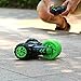 SGILE RC Remote Control Stunt Car, Birthday Gift Present Toy for Kids, Racing Vehicle Rechargeable with Bright LED Lights Stand Up and Rotate at 360 Degree, Green
