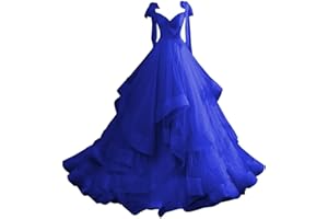 CWOAPO Layered Ruffles Tulle Prom Dresses Spaghetti Strap Ball Gowns Long Elegant V Neck Bow Formal Evening Dresses 2025