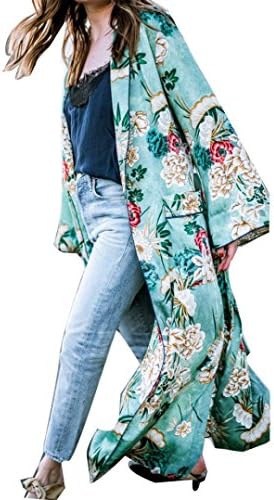 Women Coat, New Women's Bohemia Floral Tassel Long Kimono Oversized Shawl Tops by Neartime