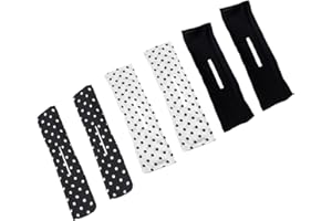 Mipcase 6pcs Lazy Hair Curler Bun Maker for Women with Bow Hair Clips Black and White Polka Dot Set