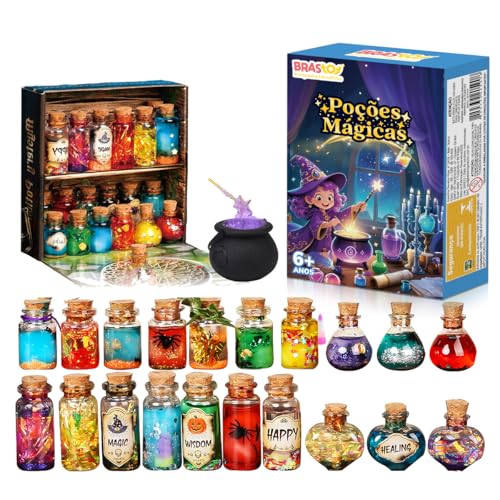 Kit Experimentos Ciência STEM Educacional Infantil Mais de 50+ Combinações de Química, Brinquedo Didático Presente Criança (Kit de Poções Mágicas)