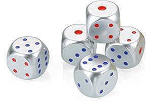 Gold 6 Sides Round Electroplated Metal Cube Portable Replacement Acrylic Cube Board Game Elegant Gold Silver Dice