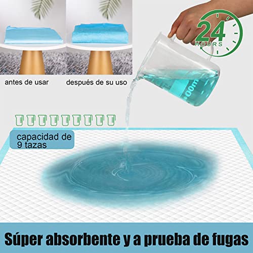 Almohadillas de Entrenamiento Desechables para Mascotas,Almohadillas Desechables para Orinal para Perros ,40 Piezas Súper Absorbentes y a Prueba de Fugas,Grandes 60X60CM,para Perros, Gatos, Conejos