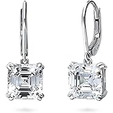 BERRICLE Sterling Silver Solitaire Wedding Leverback Drop Dangle Earrings for Women, Cubic Zirconia CZ - Asscher, Cushion, Heart Shaped, Oval, Princess, Round Cut