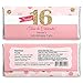 Custom Sweet 16 - Personalized 16th Birthday Party Favors Candy Bar Wrappers - Set of 24