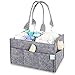 Colorful Baby Diaper Caddy – Nursery Storage Caddy and Car Organizer Bin – Easily Holds Diapers, Wipes, Toys | Baby Shower Gift for Newborn and Moms – Portable Tote Travel Diaper Bag (Moonlight Grey)