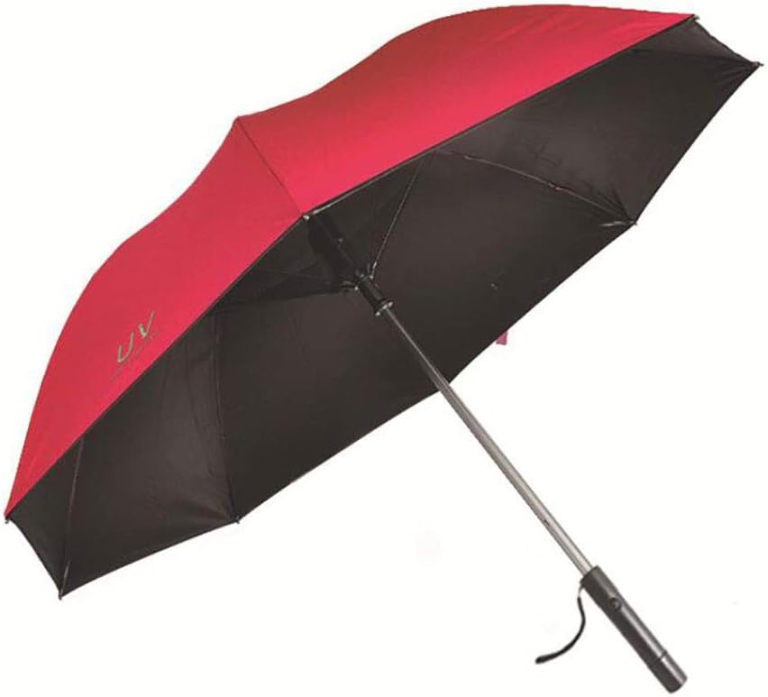 HYFZY Folding Umbrella Built-in Fan - UV Protection, Windproof Umbrella, Outdoor car rain - Keep You Cool,red