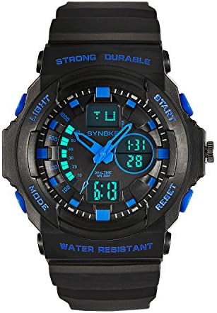 VBBARC Cool Waterproof Digital Analog Sports Watches For Age 7-15 Years old Boys Girls Youth (blue black)