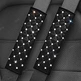 Uphily Bling Bling Car Leather Safety Belt Covers