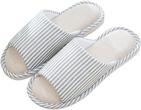 Nerig Cotton Fashion Comfortable Lightweight Mens House Slippers Grey 6.5-7.5 D(M) US