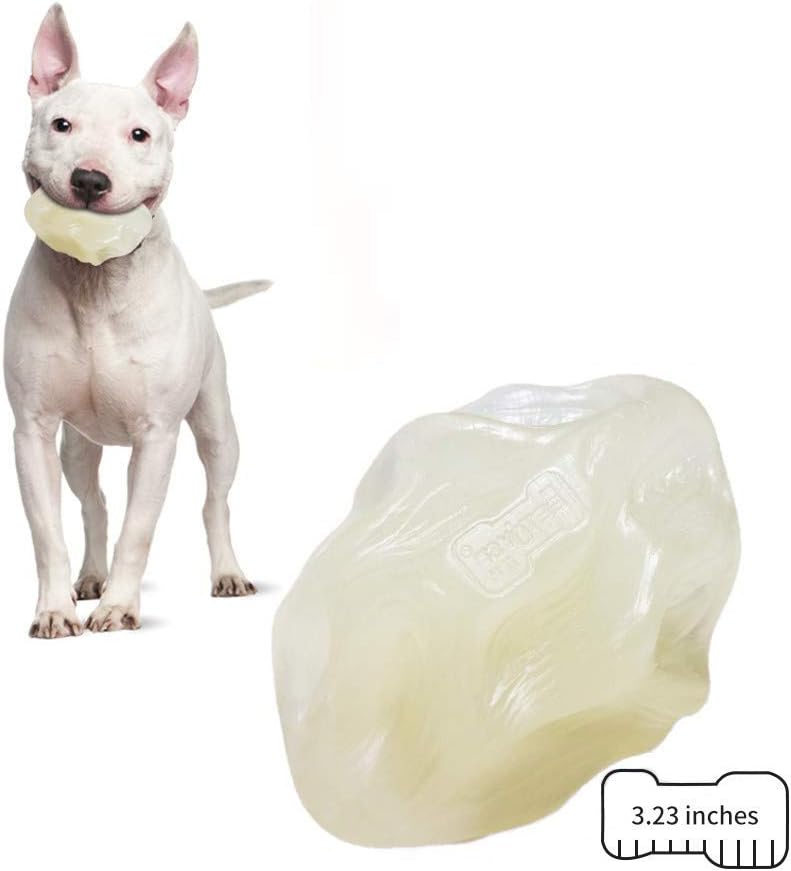 EETOYS Glow in The Dark Dog Ball for Aggressive Chewers Floats on Water Indestructible Durable Dog Chew Toy Solid TPE Rubber Ball for High Bounce