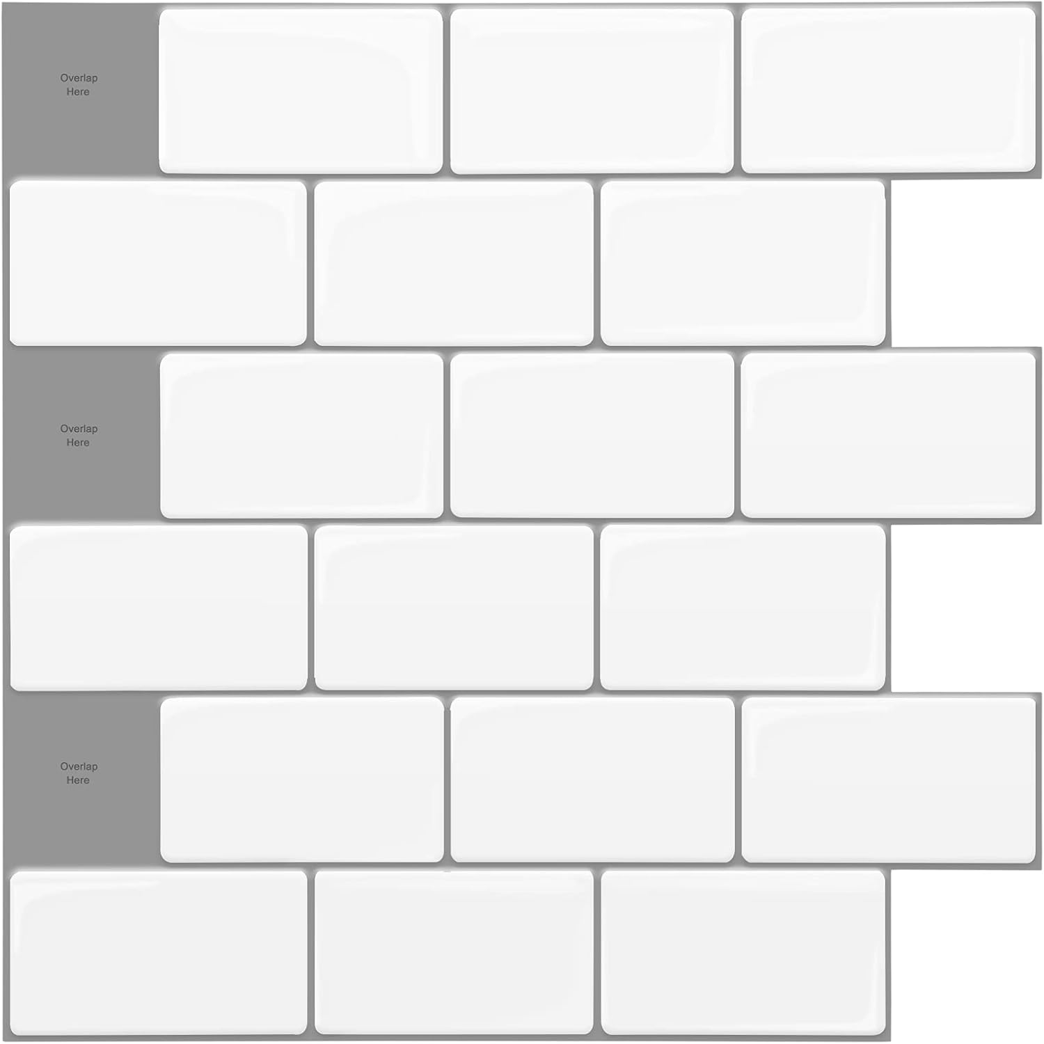 Amazon Com Art3d 12 X12 Peel And Stick Backsplash Tile Subway Sticker White For Kitchen 10 Sheet Home Improvement