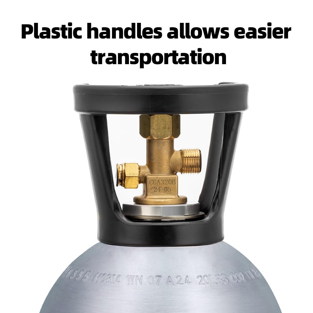 GANCOWISE 20lb Aluminum New CO2 Tank, DOT Approved Gas Cylinder with CGA 320 Valve for Kegerators and Draft Beer Dispensing