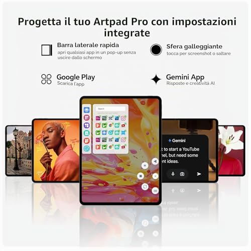TECLAST Artpad Pro 12.7 Inch 2.2GHz Helio G99 Octa-Core Gaming Tablet Android 15, Dual SIM 4G LTE + 5G WiFi, 2176 x 1600, 20 GB RAM+256 GB ROM(TF 8TB) 10000 mAh 30 W Fast Charge, Pen Included