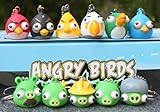 Toy A1 MAX - New Set of 11 PCs Iphone Game Angry Birds Green Pigs Eye Can Bounce PVC Figures Keychain about 3 cm Book
