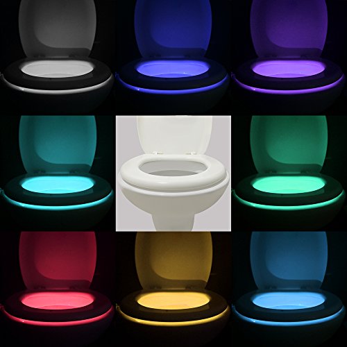 Vintar 16-Color Motion Sensor LED Toilet Night Light, 5-Stage Dimmer, Light Detection Tools & Home Improvement, Lighting & Ceiling Fans, Wall Lights, Under-Cabinet Lights