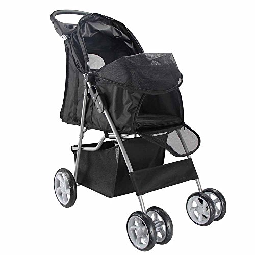 paws & pals city walk n stride 4 wheeler pet stroller for dogs and cats