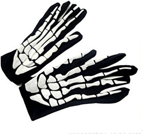 Christmas 🎃🎃Halloween Skull Claw Bone Skeleton Goth Racing Full Gloves Cosplay Costume Skull Trooper Costume Adult/Kids