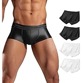Hgn Men's Ice Silk Boxer Briefs - Cool, Sweat-Resistant Underwear, Breathable Mesh,Flexible Waistband, 4-Pack Comfort Briefs