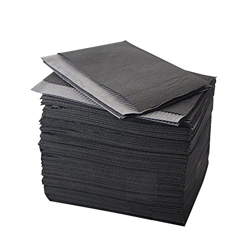 Dental Bibs Sheets 125pcs Disposable Tattoo Table Covers Clean Pad Underpad Hygiene Personal Medical Tattoo Bib Waterproof Tattoo TableCloth Tattoo Supply Sheet 13" X 17"(Black) - Thumbnail 2
