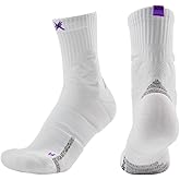 HideFxxx Basketball Socks for Men, Performance Cushioned Men's Athletic Ankle Socks, Anti-Slip Sports Socks