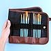 Canvas Pencil Roll, Veesoo 36 Slot Canvas Colored Pencil Roll Case Wrap Pencil Pen Wrap Organizer Roll Up Pencil Holder, Black