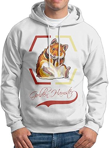 Mens Golden Hamster Cartoon Classic Fit Long Sleeve Pullover Hooded Sweatshirt,Casual Hoodie Sweatshirt