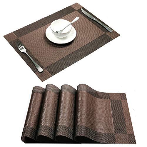 ABCCANOPY Placemat Crossweave Woven Vinyl NonSlip Insulation Heat