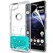 LeYi for Pixel 2 Case,Google Pixel 2 Case with HD Screen Protector for Girls Women, Cute Bling Shiny Moving Quicksand Liquid Glitter TPU Protection Phone Case for Google Pixel 2 (2017) Turquoise