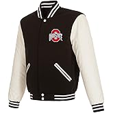 JH Design Ohio State Buckeyes Jacket Varsity Style Snap Up Coat in 2 Colors