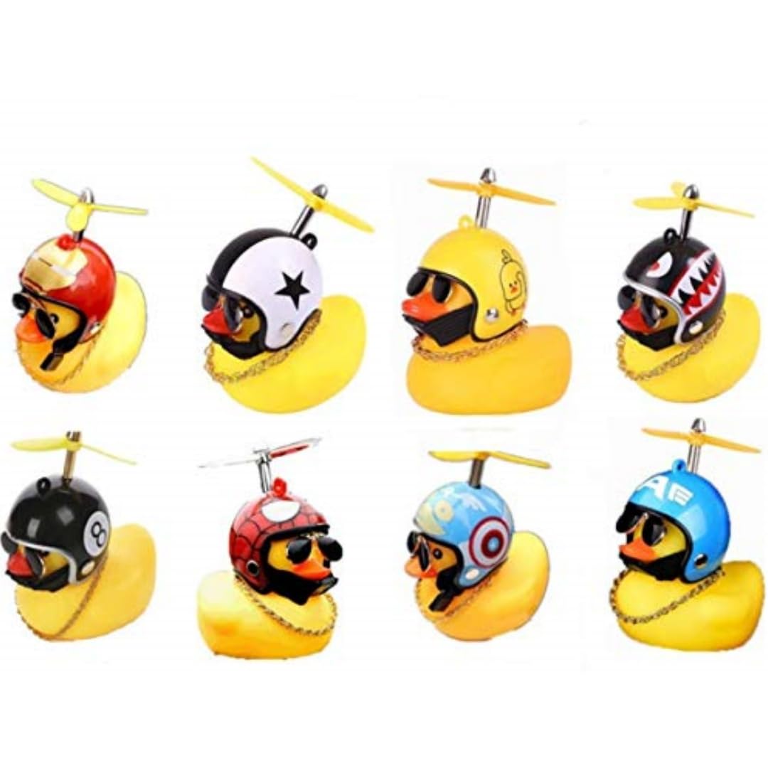 MEETOZ 8 Pack Duck Bike Bell, Little Yellow Duck Mountain Bike Decoration,Bicycle Horn Suitable for Outdoor Sports for Children And Adults