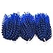 Silike 8'' Ombre Marlybob Kinky Curl (3 Bundles/pack) Back to School Afro Kinky Braid Hair Extension(T 1B/Blue)
