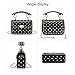 Yoome Genuine Leather Quilted Shoulder Bag Chain Purse Mini Clutch with Bling Rivets Top Handle Handbags