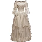 Abaowedding Women's Gothic Witch Dress Medieval Renaissance Costume Victorian Dress
