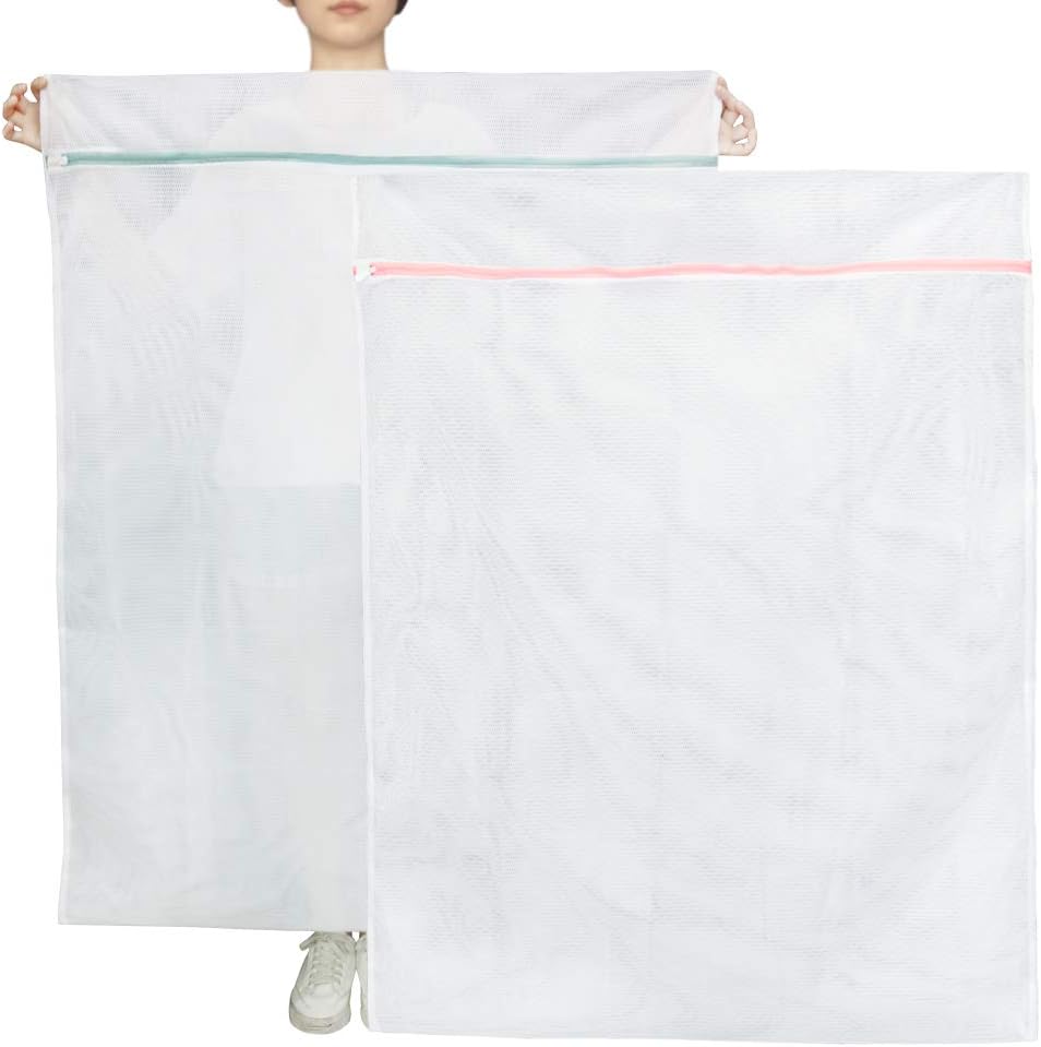 Extra Large Mesh Laundry Bags, 2 Pack 43.3 x 35.4in Fine Net Washing