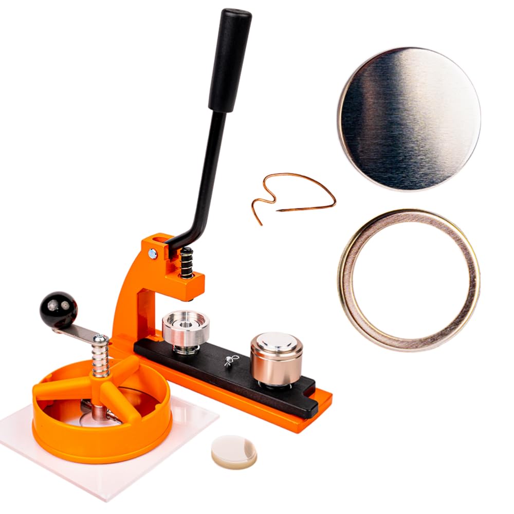 Ebadges 25mm UK Made Professional Metal Badge Maker | Badge Making Kit with 1000 Badges | Includes Circle Cutter | Interchangeable Dies Available | Make Your Own Badges | Button Maker Machine