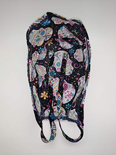 Scrub Hat Halloween Sugar Skulls Colorful Fabric Nurse Cap Doctor Do-Rag ER Skull