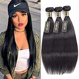 QTHAIR 8A Indian Virgin Hair Straight Human Hair 100% Unprocessed Straight Indian Virgin Hair Weave Natural Black Color Indian Straight Hair Bundles