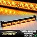 Xprite Red Amber LED Emergency Traffic Advisor Strobe Dual Light Bar, Windshield Deck Safety Warning Flashing Lightbars w/Control Box, for Volunteer Firefighter Vehicles Trucks