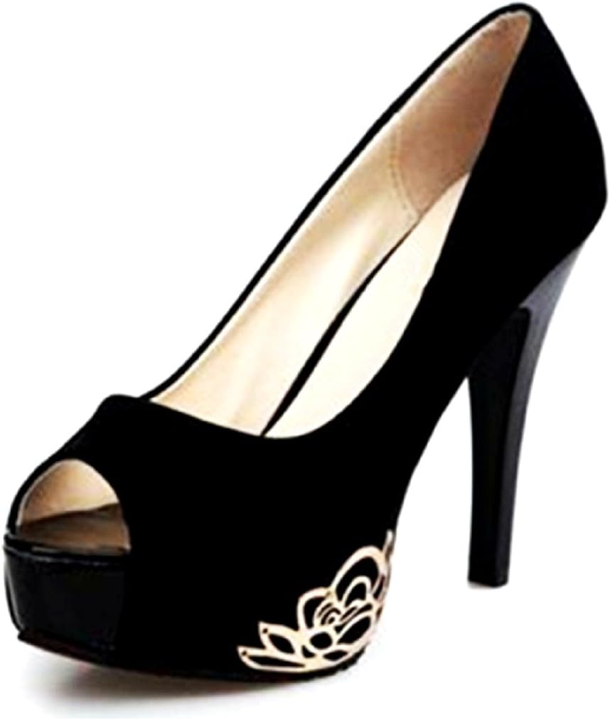 INCEPTION PRO INFINITE ®-(size 37 suitable for a foot nine inches long) women's Decolletage Shoe high heel and peep toe with gold decorated side-WHL-033
