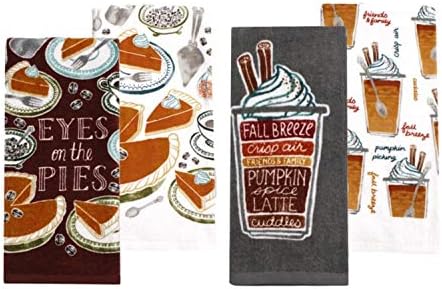 Celebrate Fall Together Pumpkin Spice Latte Kitchen Towel 4 -Pack