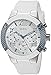 GUESS Women's U0772L3 Sporty Silver-Tone Stainless Steel Watch with Multi-function Dial and White Strap Buckle