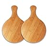 MNBV Bamboe Houten Pizza Board Pizza Peel Ronde Cake Lifter Pizza Server Pan met handvat, Handgepolijst, voor kaas…