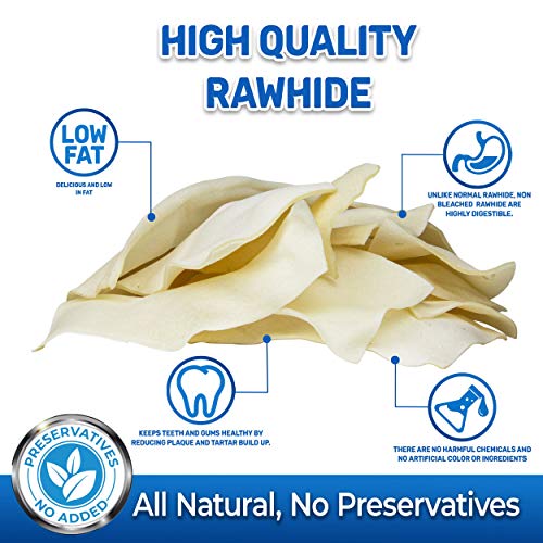 PET MAGASIN Rawhide Alternative Natural Jumbo Cow Ears 12Pack Dog